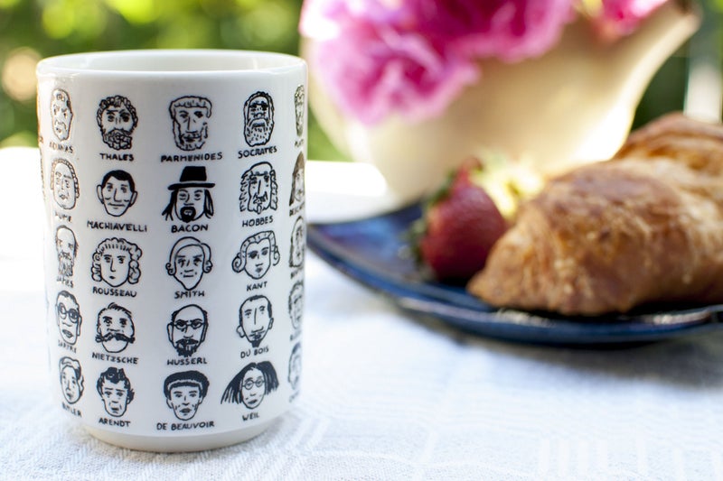 The Unemployed Philosophers Guild It's Hard to Get a Handle on Philosophy - Porcelain Handleless Tea Cup Featuring 60 Illustrated Portraits of Western Philosophers, Comes in Fun Box, 9 oz. - Image 3